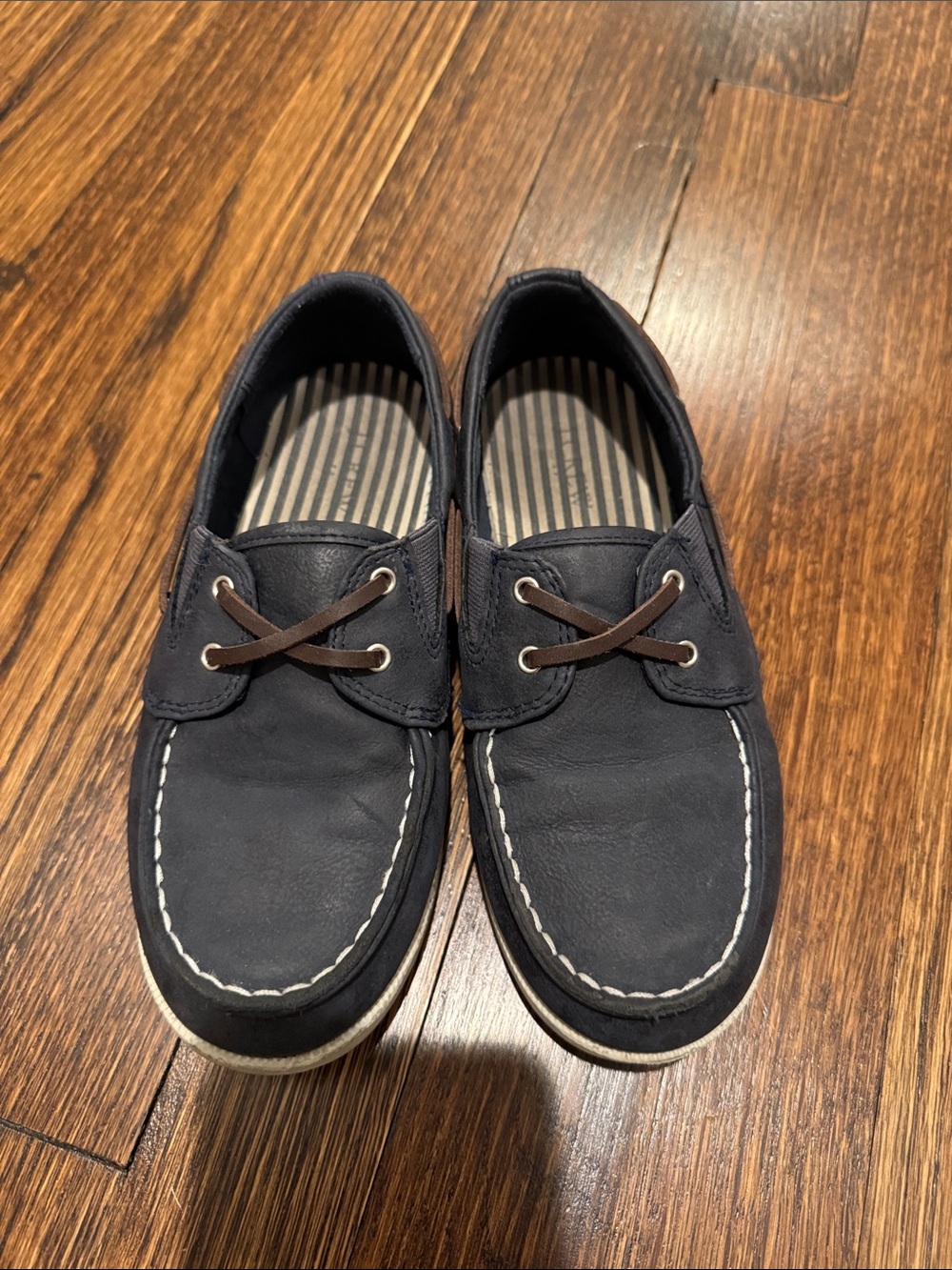 J. Crew kids navy boat shoes